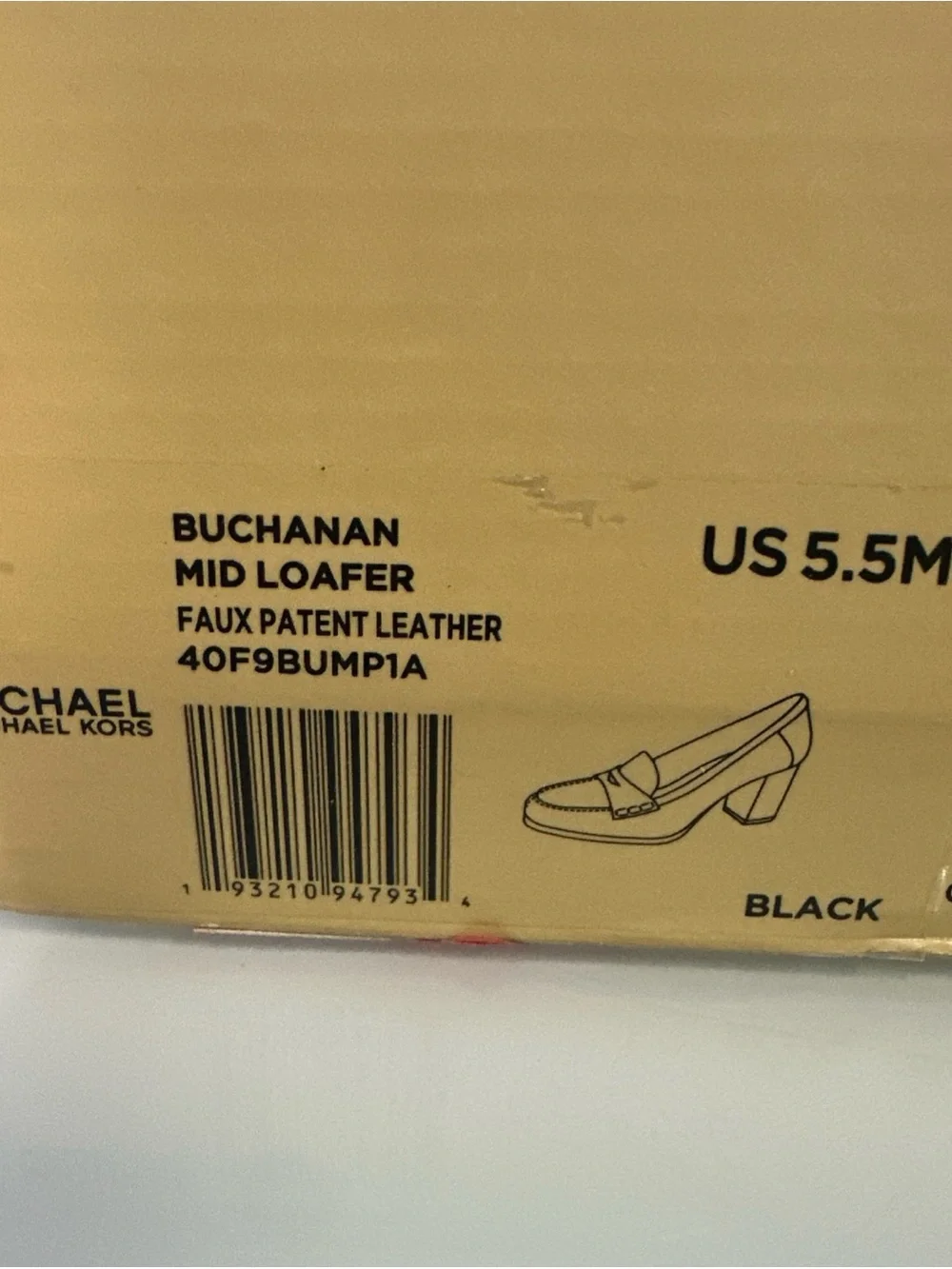 Michael Kors Buchanan Mid Loafer Women’s Black Patent Shoes US 5.5M NIB